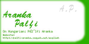 aranka palfi business card